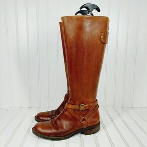 Enzo Angiolini Easaevon Brown Leather Tall Riding Boots I875